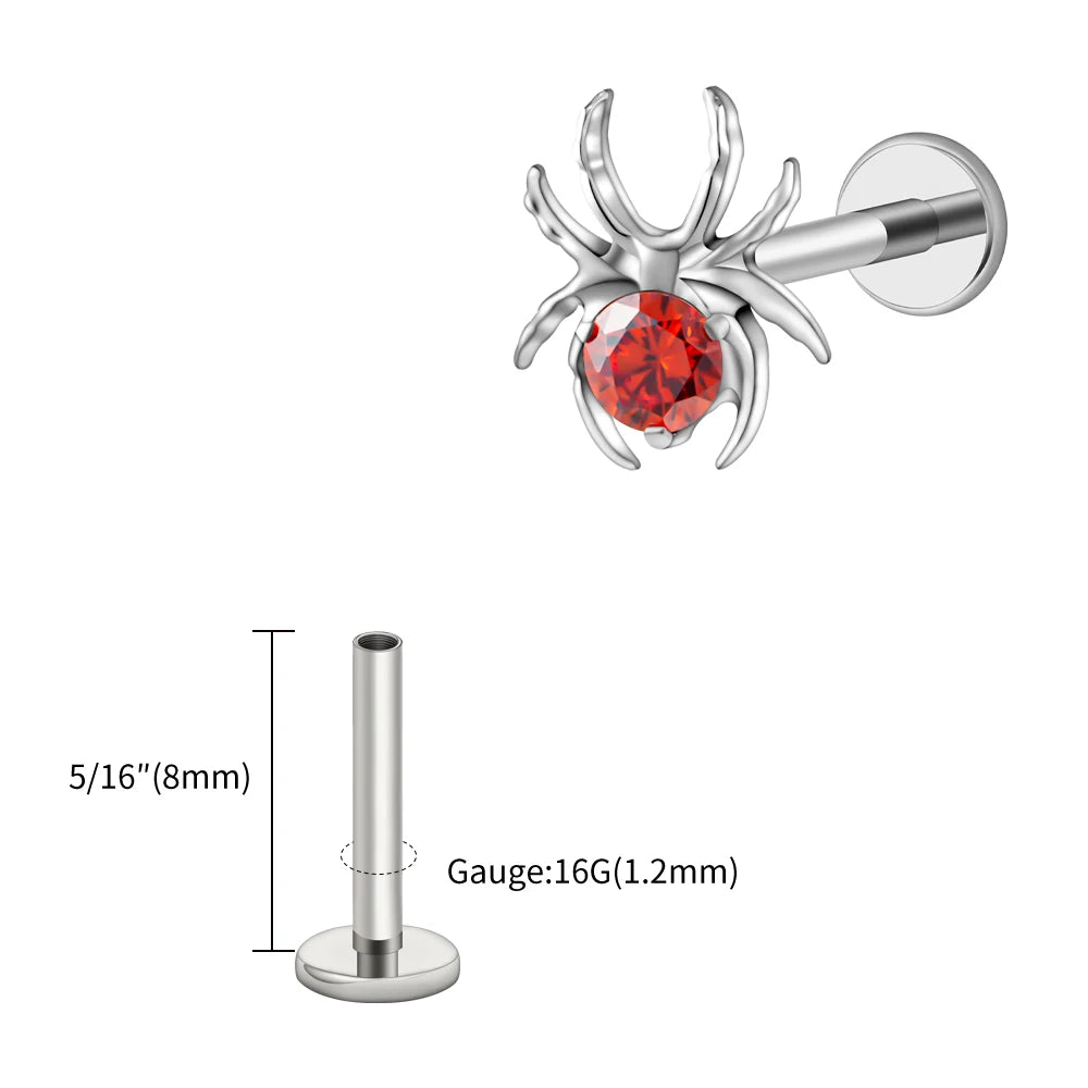 CZ Spider Flatback Cartilage Stud