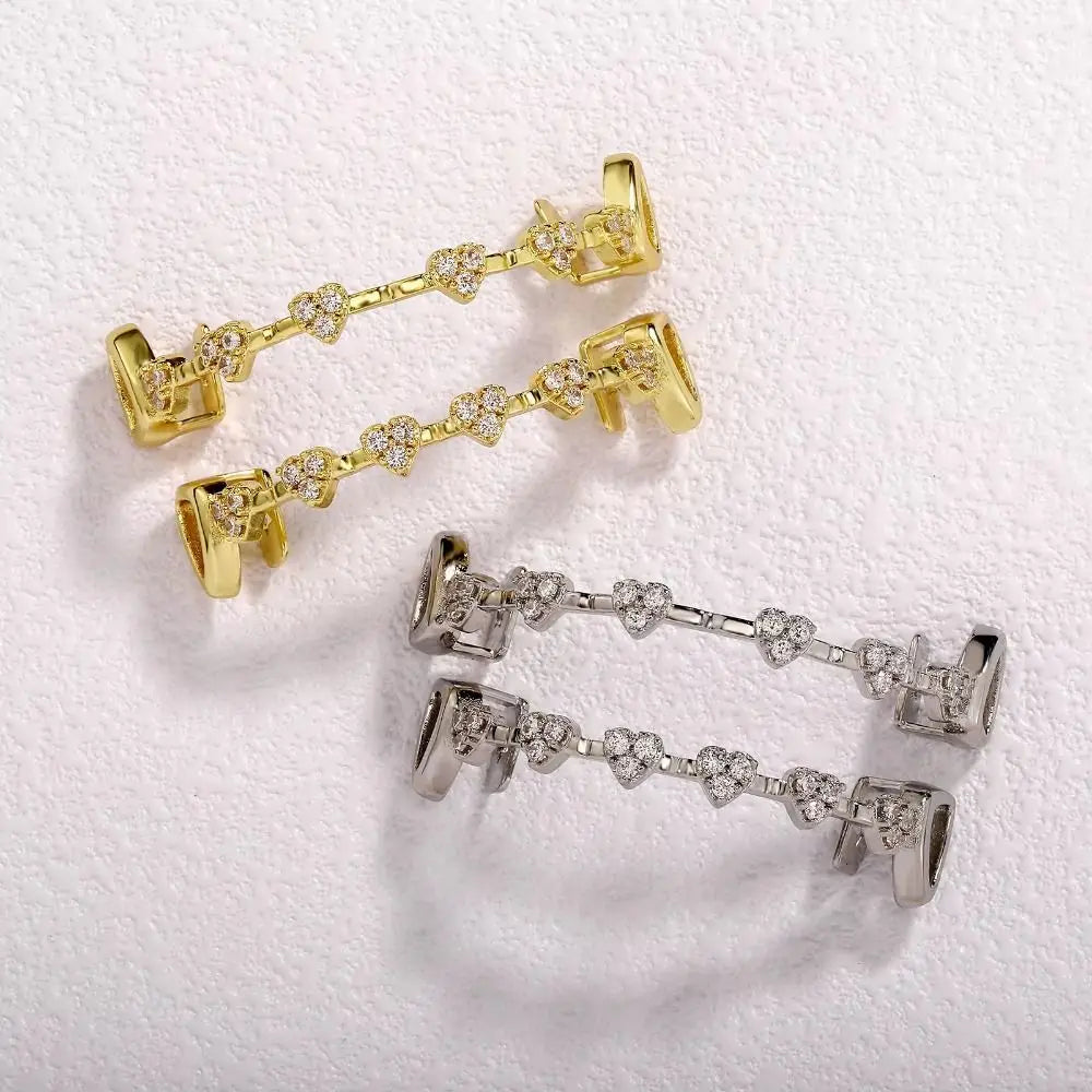 Rhinestone Zircon Charm Grillz — Vacuum Plated Gold & Silver