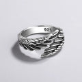 925 Sterling Silver Angel Wing Feather Ring