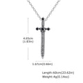 Black Zircon Sword Pendant Necklace