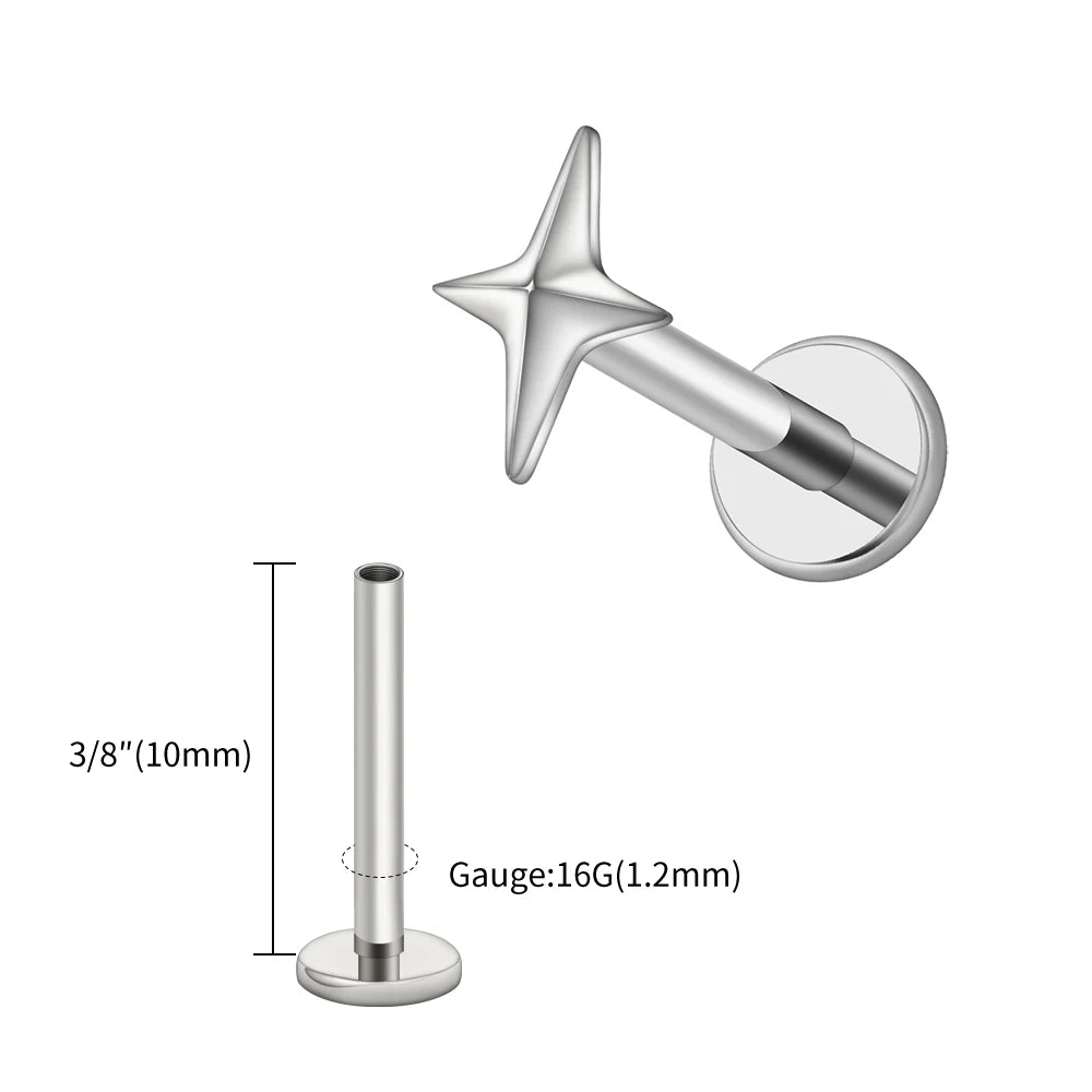 Titanium 4-Point Star Flatback Stud