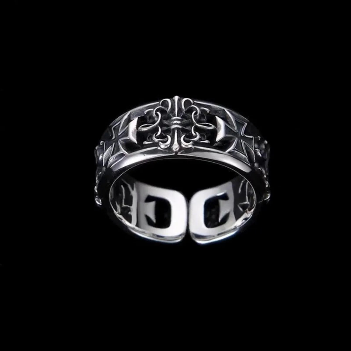 Vintage Gothic Adjustable Cross Ring
