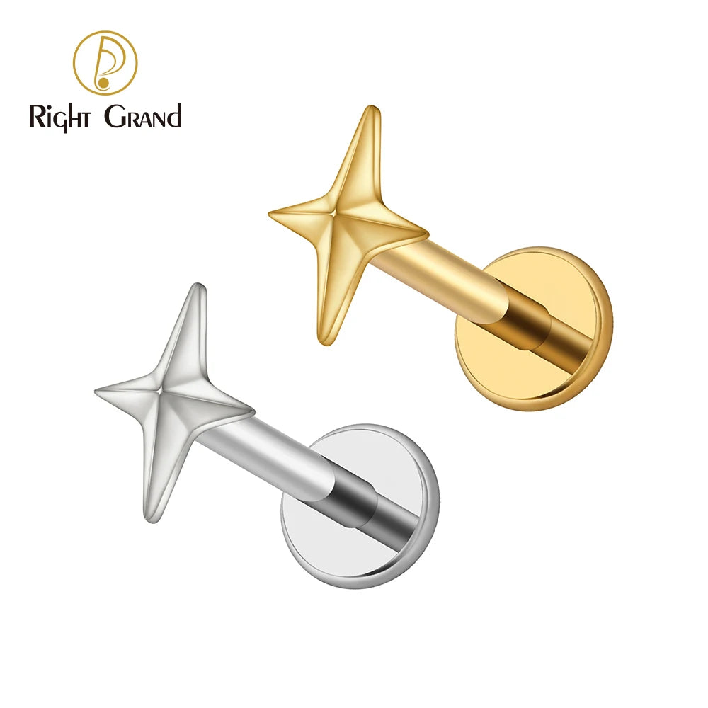 Titanium 4-Point Star Flatback Stud