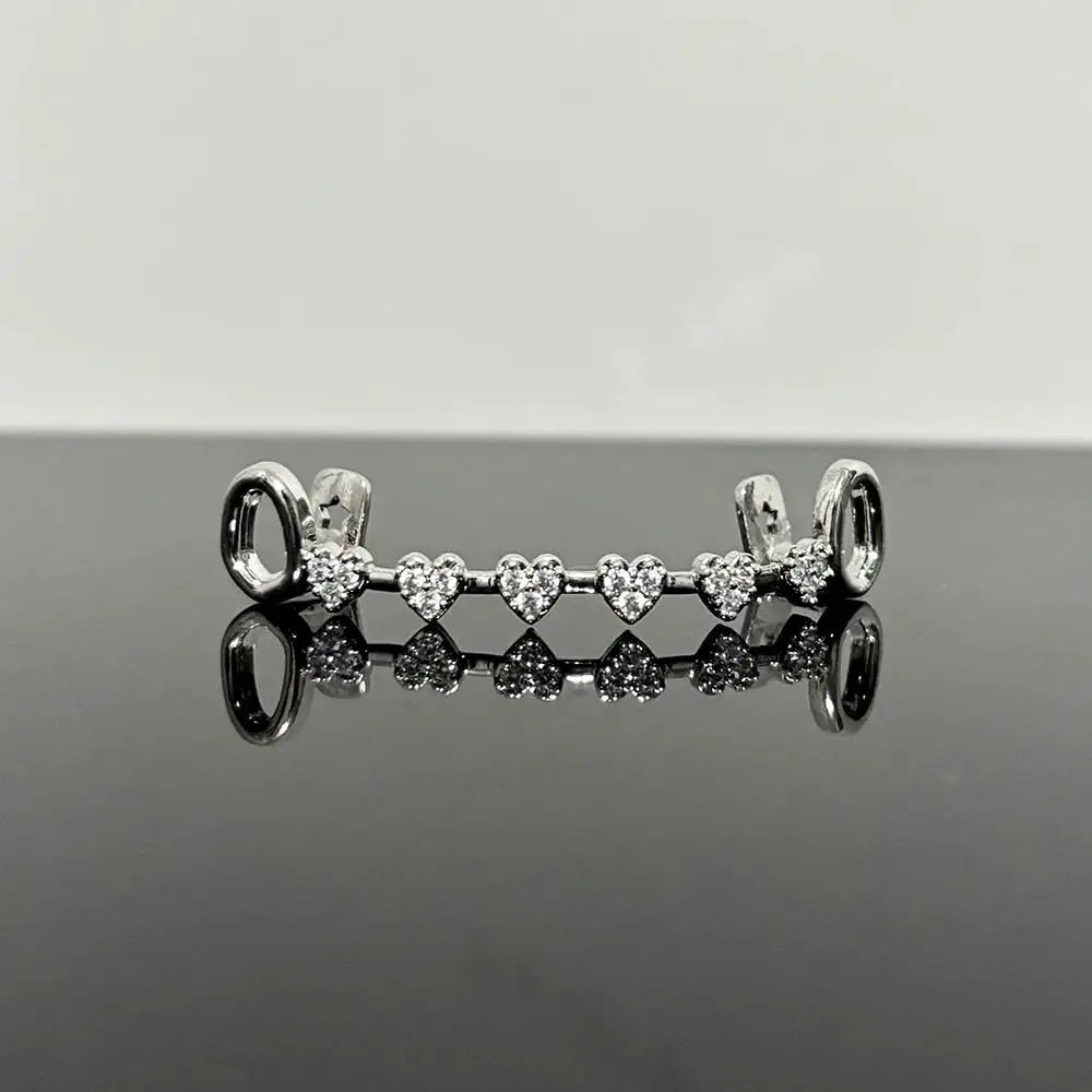 Rhinestone Zircon Charm Grillz — Vacuum Plated Gold & Silver
