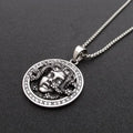 Gothic Medusa Serpent Pendant Necklace — Frosted Silver
