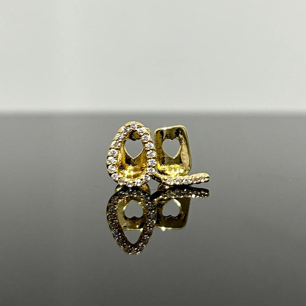 Flame Bar Zircon Grillz — 14K Gold Plated Hip-Hop Tooth Cap