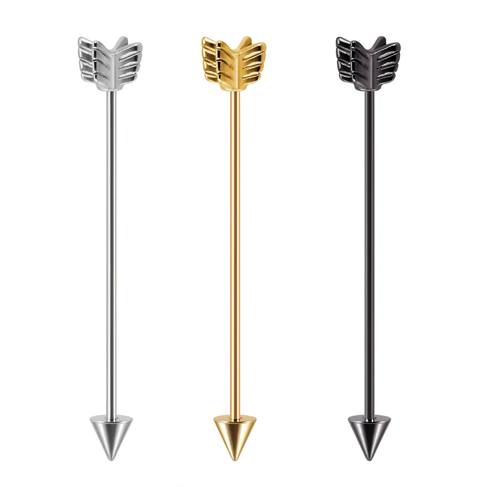 Arrow Spike Industrial Barbell & Cartilage Stud