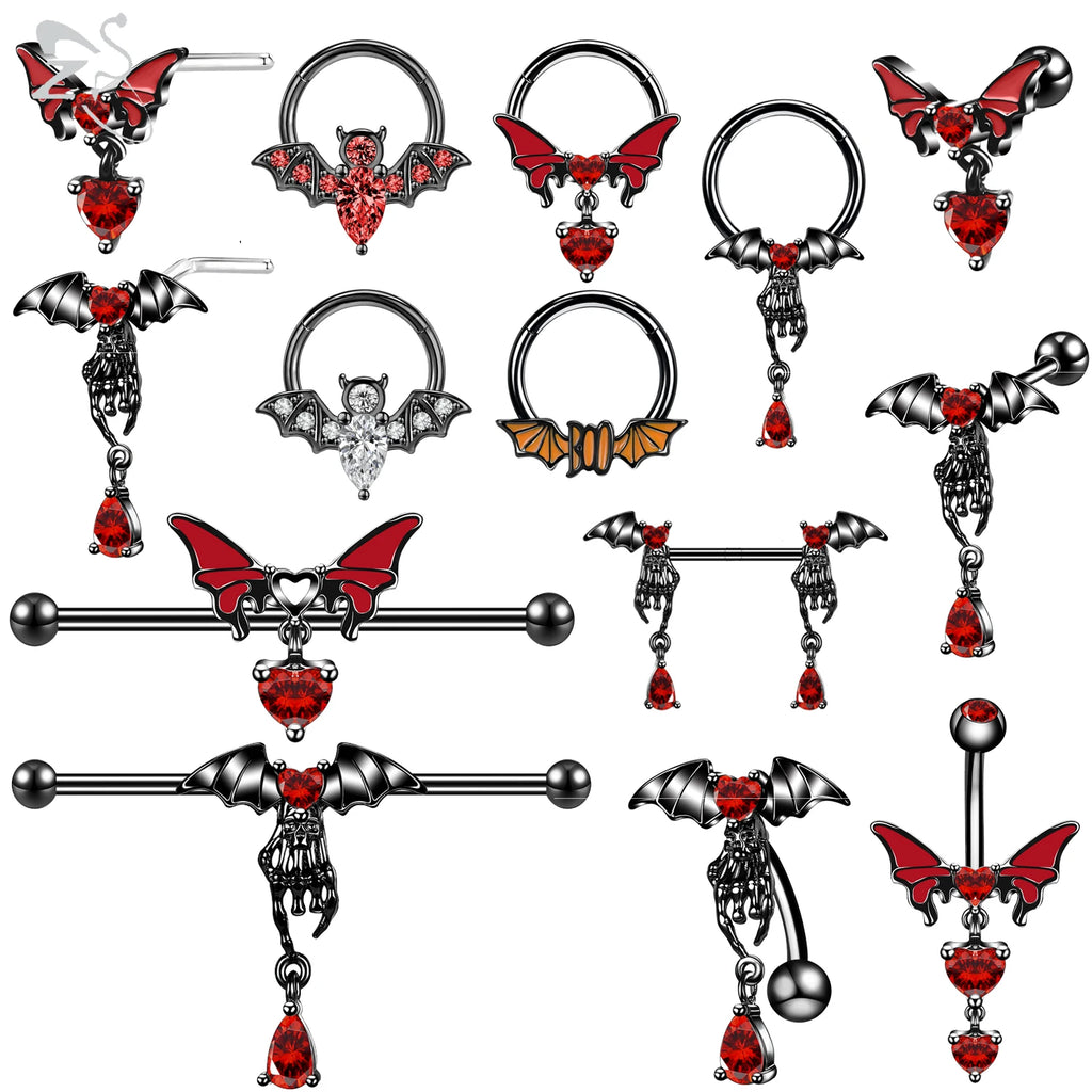 Gothic Multi-Shape Body Piercing Stud Pack