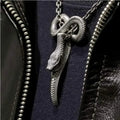 Gothic Serpent Pendant Necklace — Vintage Silver