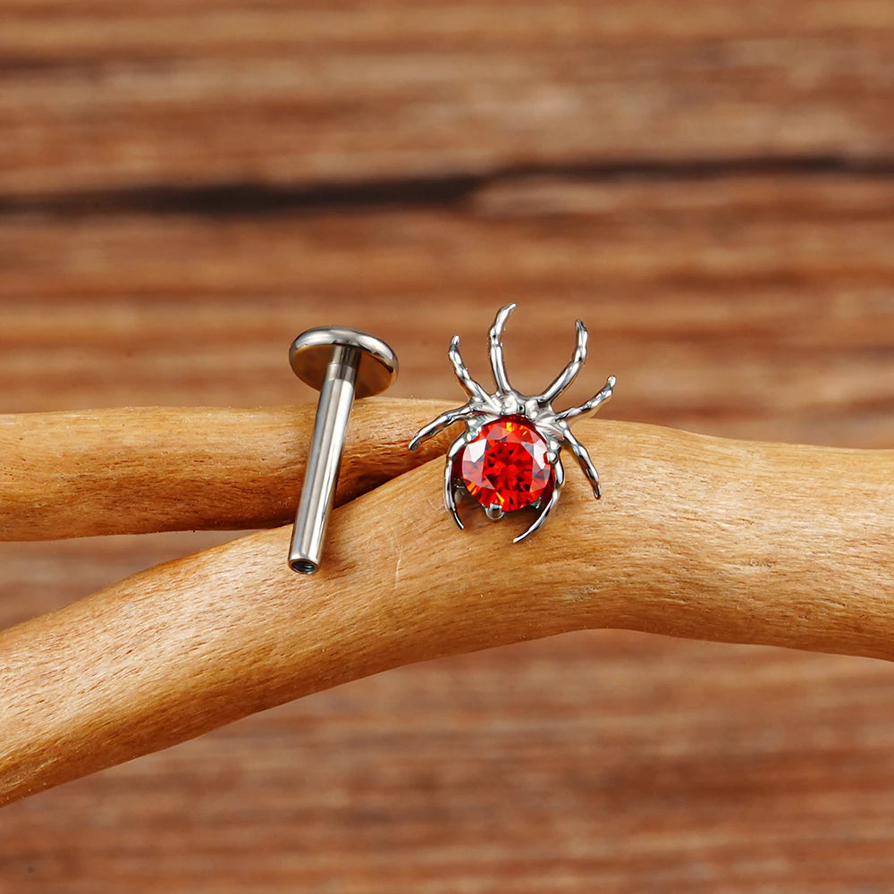 CZ Spider Flatback Cartilage Stud