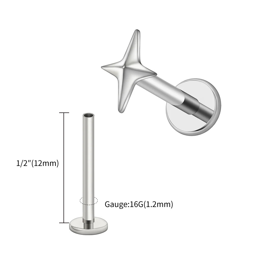 Titanium 4-Point Star Flatback Stud