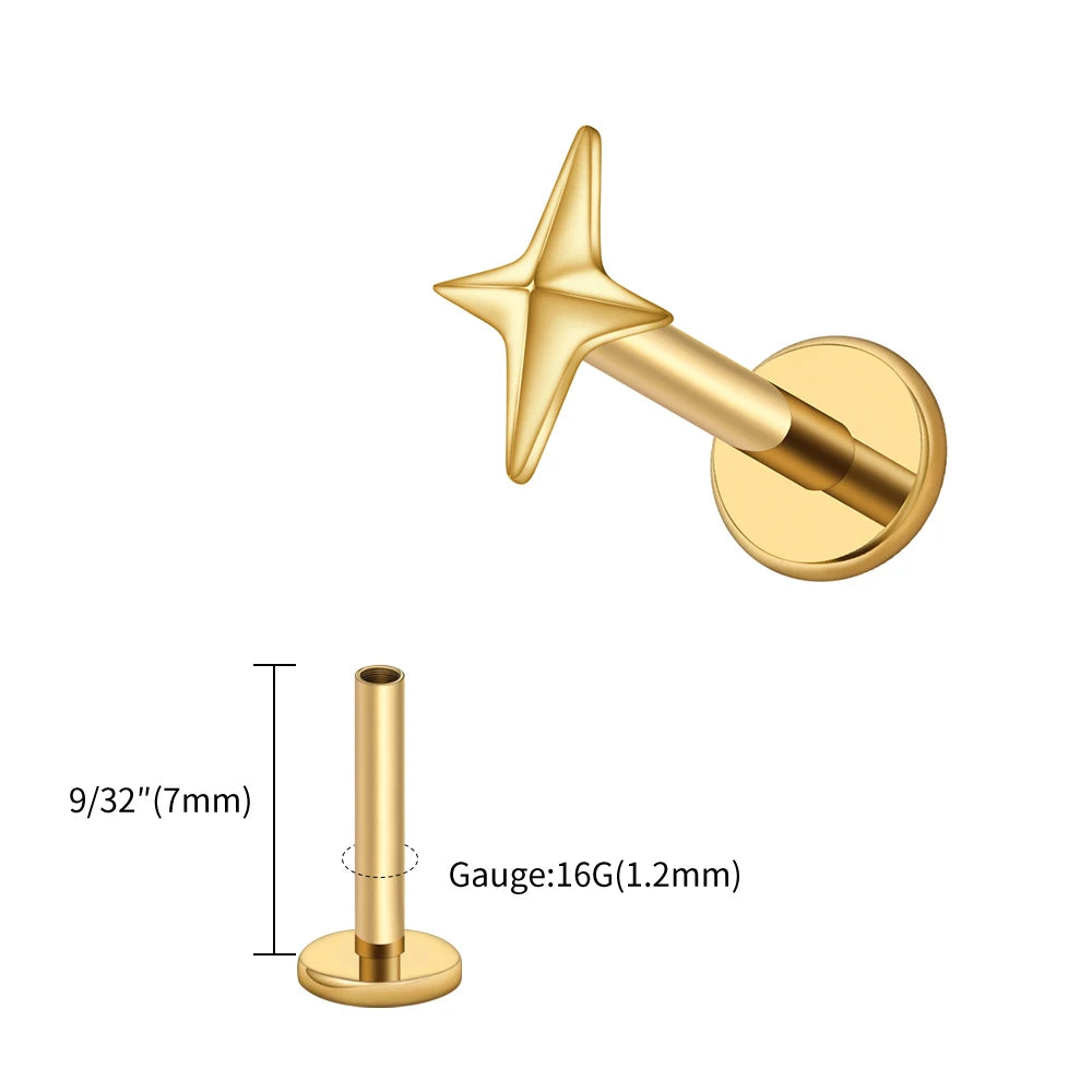 Titanium 4-Point Star Flatback Stud